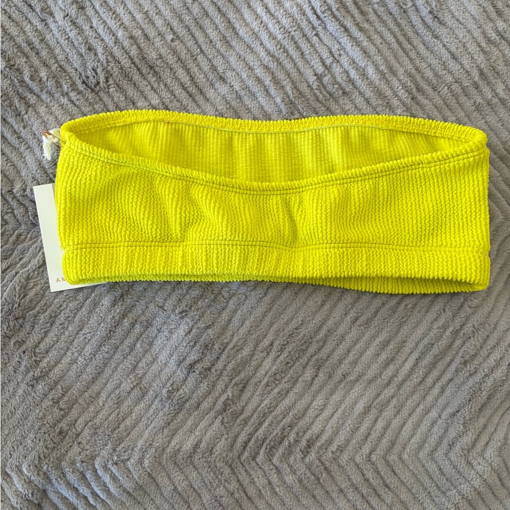 Good American Neon Yellow Always Fits Better Band Bandeau Bikini Top Size L XL - Picture 7 of 10